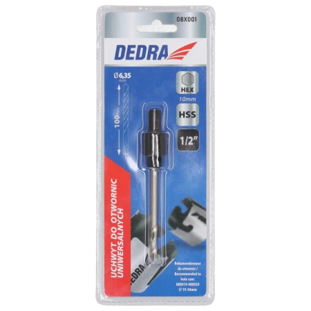 Držák pro univerzální otvorové pily 1/2'' HEX DEDRA 08X001