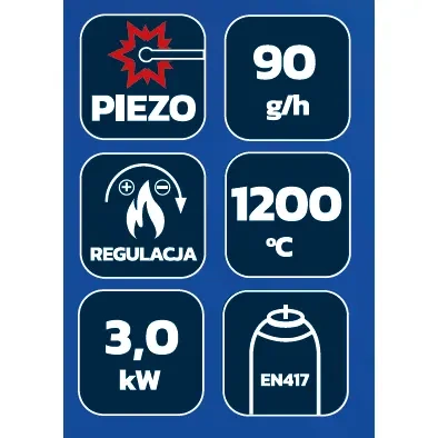 Plynový horák so zapaľovaním PIEZO, flexibilná dýza, 3 kW, DEDRA 31A034