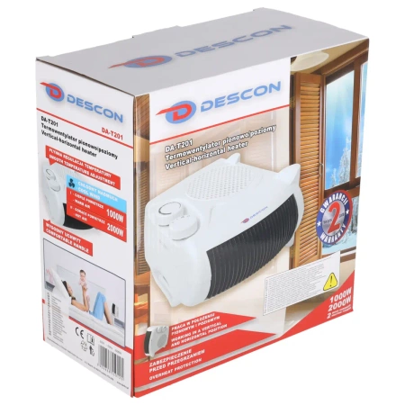 Vertikaal-horisontaalne termoventilaator DESCON DA-T201 2000W