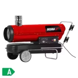 Õlikütteseade 30kW koos heitgaasi ja termostaadiga, ratastel, punane DEDRA DED9955TK