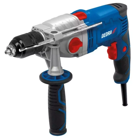Udarni vrtalnik DEDRA DED7962 1100W, dve hitrosti, 0-1200, 0-3200 vrt/min, 13mm držalo za ključe, aluminijasto ohišje