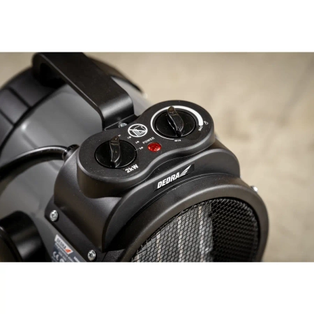 Nagrzewnica elektryczna PTC 2,0kW okrągła, czarna DEDRA DED9930C2 ceramiczny element grzejny