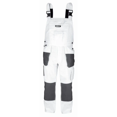 Safety bibpants size LD/54, white color, weight 190g/m2