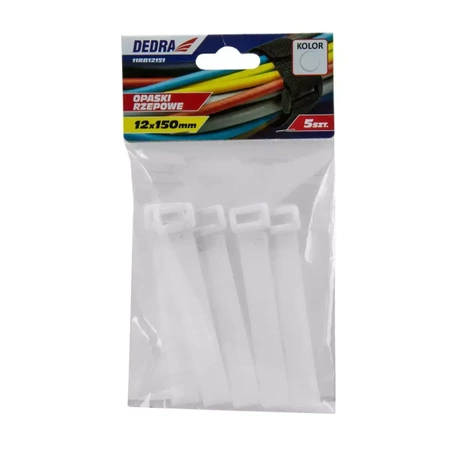 Velcro bands 16x210mm, white 5pcs set