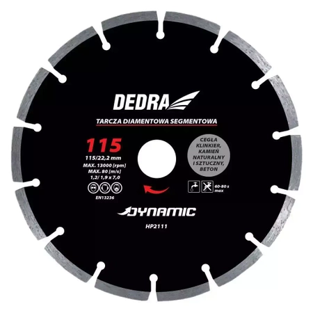 DEDRA HP2110 110ммx22,2мм Динамический алмазный диск для плитки