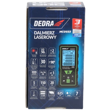 Laserski razdaljemer 50m DEDRA MC0933, domači laserski razdaljemer DEDRA MC0933