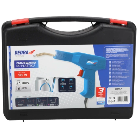 Plastic welder 50W DEDRA DED7529, 500⁰C, set of 200 staples