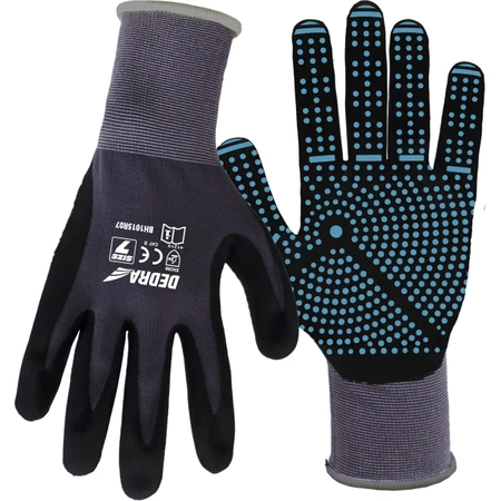 DEDRA Nitrile Pro Comfort spotted safety gloves BH1015R07 size 7