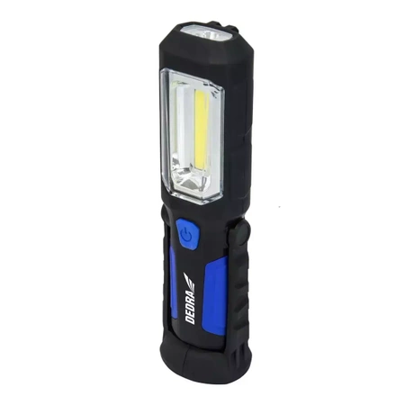 Akutulestik 3W COB LED + 1W LED, USB-laadija 230V ja 12V DEDRA L1022