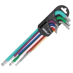 DEDRA 06F215 9tk kuuskantvõtmete komplekt, kuuliga, ekstrapikk DEDRA 06F215 9tk komplekt, värvus 1,5-10mm, S2