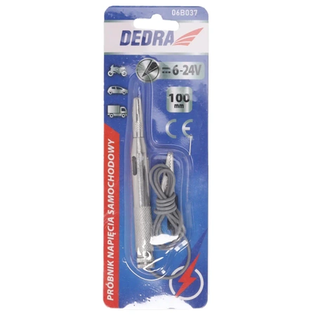 DEDRA 06B037 Avtomobilski preizkuševalec napetosti 6-24V 100mm, kovinski