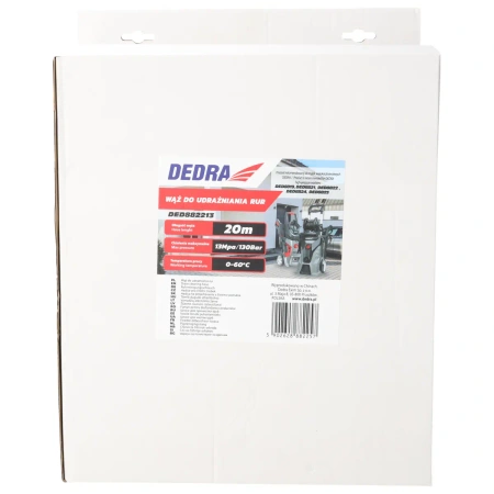 Wąż do udrażniania rur, do myjki wysokociśnieniowej DEDRA DED882213 długość 20m
