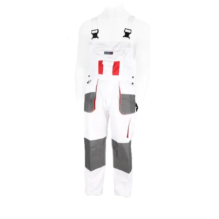 Safety bibpants size M/50, white color, weight 190g/m2