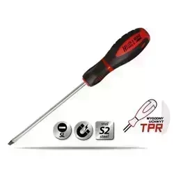 Screwdriver slotted, S2 steel, two-material handle