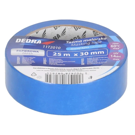 Bandă de mascare pentru exterior 30 mm x 50 m, DEDRA 11T2014