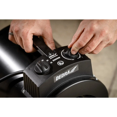 Електрически нагревател 5kW, 400V, кръгъл, черен DEDRA DED9932B