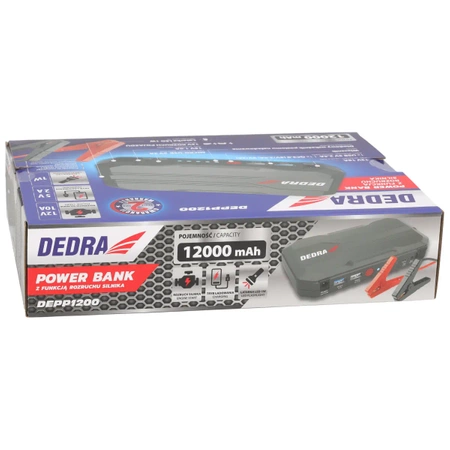 Павербанк з функцією запуску двигуна DEDRA DEPP1200, 12000mAh