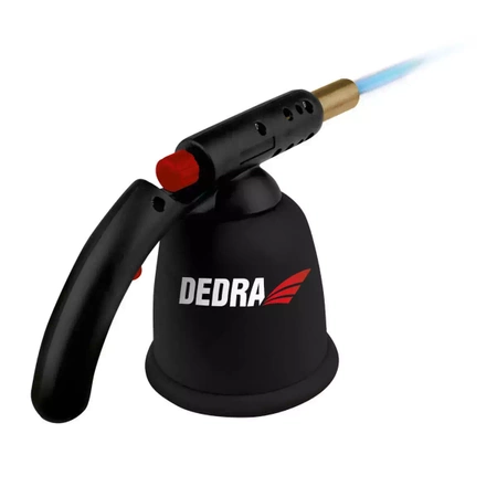 Газовая паяльная лампа с розжигом PIEZO DEDRA 31A010 пластиковый корпус