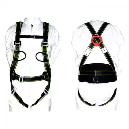 Safety harness with a body belt, 1back+1front anchorage, set