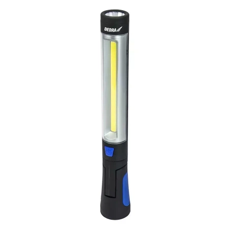 Акумуляторний ліхтар 3W COB LED + 3W LED, USB зарядний пристрій на 230В і 12В DEDRA L1023