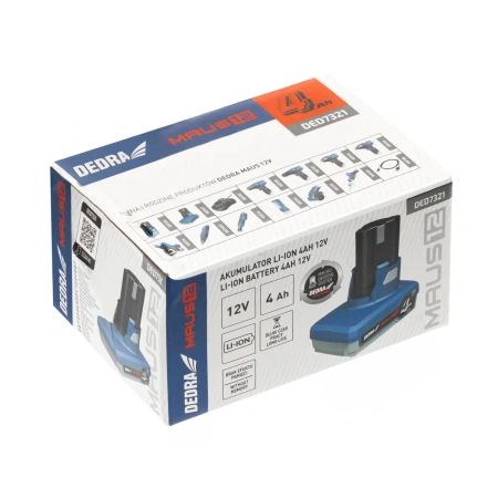 Batéria 4,0 Ah 12V Li-Ion, DEDRA MAUS DED7321