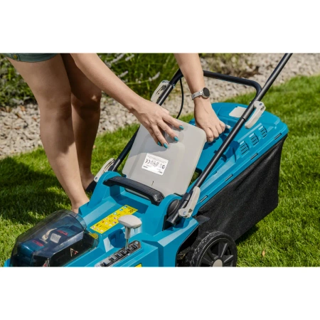 Akumulatorska brezkrtačna kosilnica 2x18V, DEDRA SAS+ALL DED7199 širina reza 37 cm, brezkrtačni motor