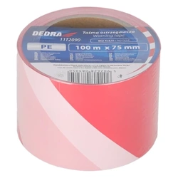 Figyelmeztető szalag 75mm x 100m, ragasztó nélkül, DEDRA 11T2090