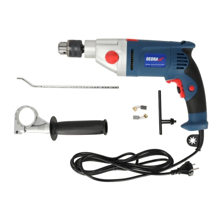 DEDRA DED7963 850W udarni vrtalnik, dve hitrosti, 0-1200, 0-2600 vrt/min, 13mm držalo za ključe, aluminijasto ohišje