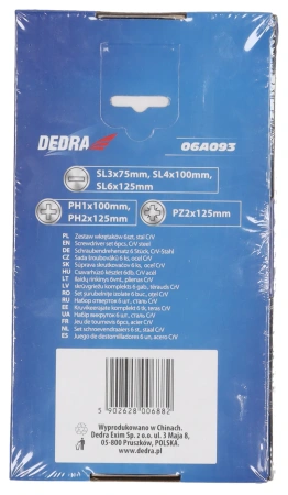 DEDRA 06A093 6delni komplet izvijačev, CrV jeklo