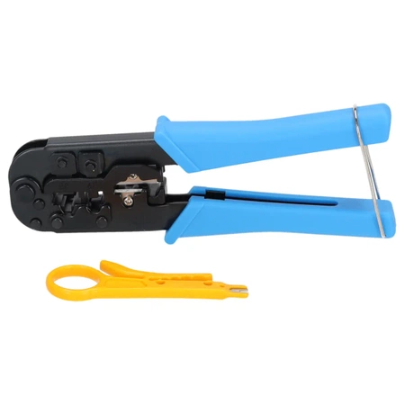 Zaciskarka do złączy modularnych, szczypce elektrotechniczne, DEDRA 1268 RJ45, RJ12, RJ11, 4P4C, 4P2C