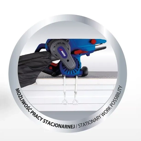 Szalagcsiszoló, DEDRA DED7934 1010W, 76x533mm, 3m kábel, fordulatszám szabályozással