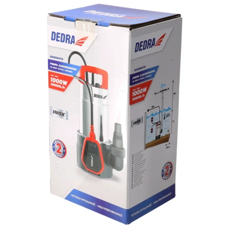 Pompa submersibilă INOX pentru apă curată și murdară Garden DEDRA DED8847X, 1000W