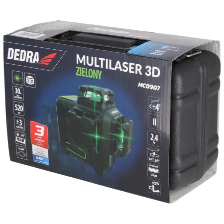 Multilaserį 3D DEDRA MC0907, žalias spindulys, Sharp diodai