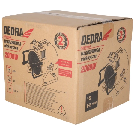 Nagrzewnica elektryczna 2,0kW, okrągła, czarna DEDRA DED9930B