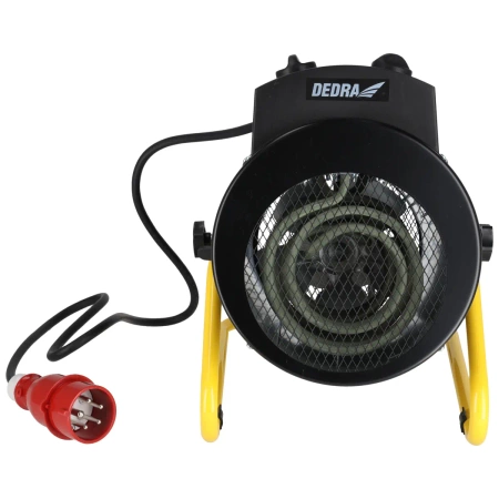 Električni grelnik 5kW, 400V, okrogel, črn DEDRA DED9932B