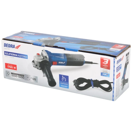 Nurga veski kiiruse reguleerimisega DEDRA DED7987, 125 mm, 1700 W