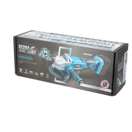 Akumulátorová uhlová brúska, dlhá 18 V, DEDRA SAS+ALL DED7051 125 mm, 8500 ot/min