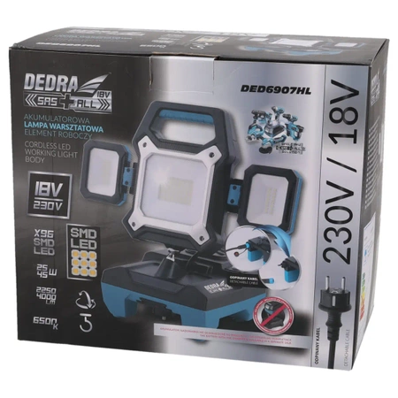 Dílenská svítilna AC 45W 4000 LM,DC 25W 2250LM 96ks SMD LED