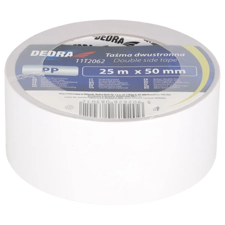Двустранна лента 50 mmx 25 m, DEDRA 11T2062
