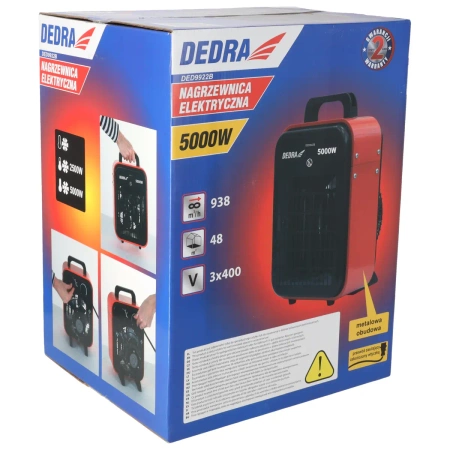Nagrzewnica elektryczna 5kW, 400V, slim DEDRA DED9922B