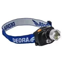 Налобный фонарь 3Вт CREE LED, регулируемый фокус DEDRA L1010