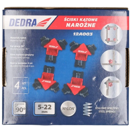 Carpenter's angle clamps, corner clamps for internal angles 5-22mm DEDRA 12A003