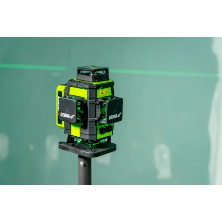 Лазер, уровень 4D DEDRA MC0908, зелёный луч, диоды Sharp
