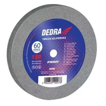 Brusilni disk, kamen DEDRA F10021 150x20x12,7 mm, gr. 60