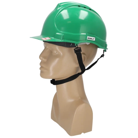Safety helmet, green, 4-point chinstrap