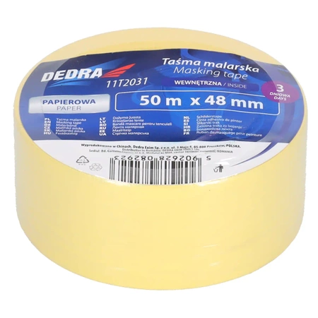 Стрічка для внутрішнього фарбування 48 мм х 50 м, 3-денна, DEDRA 11T2031