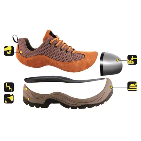 Safety shoes P3, suede leather, size: 42, cat.S1 SRC