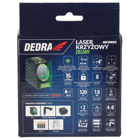 Laser s križnim linijama, zeleni