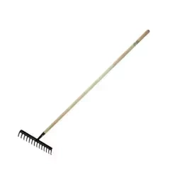 14-tines rake with wooden shaft 132 cm