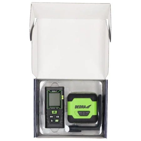 Cross-line laser, green + laser rangefinder 40m - set MC0920